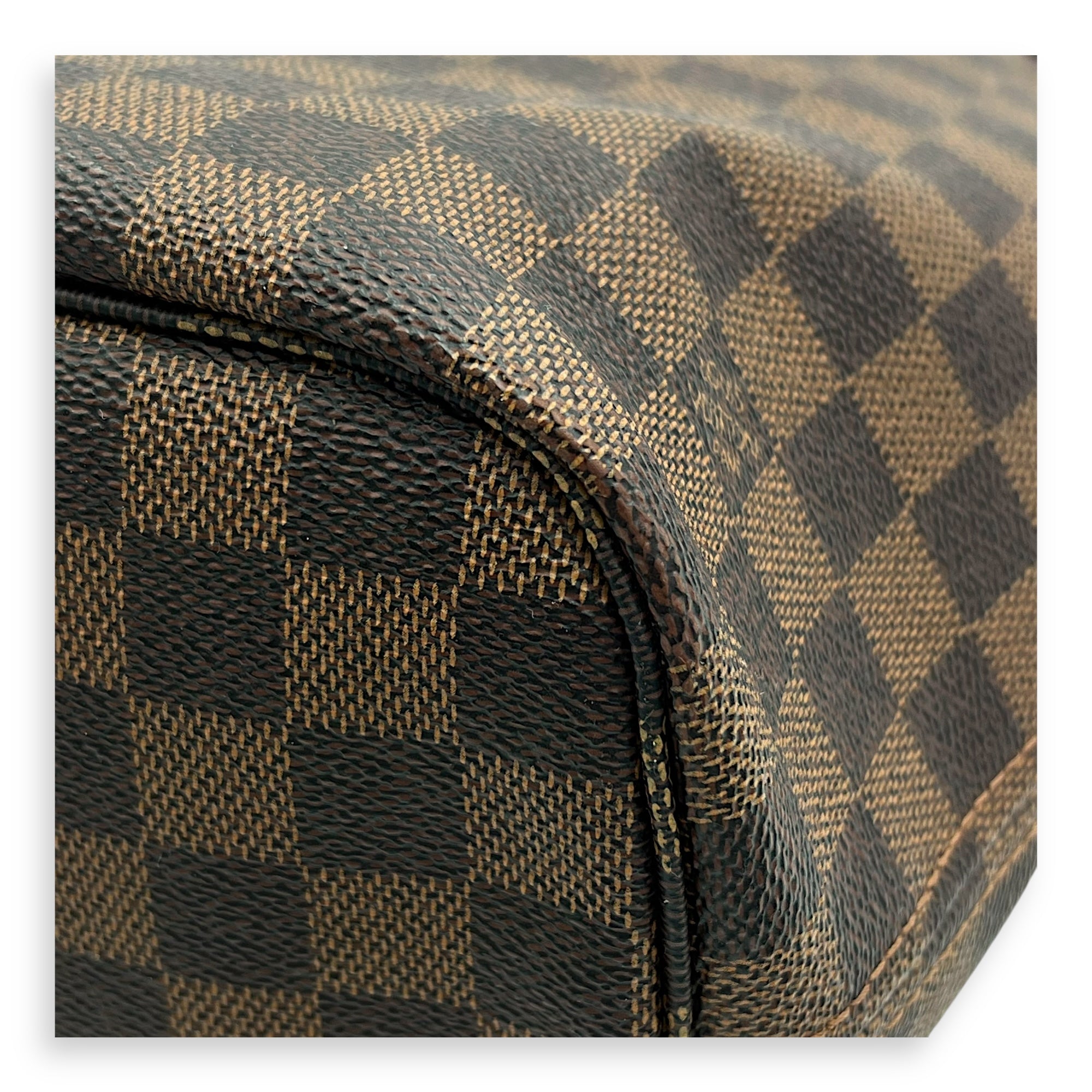 Neverfull MM Brown Tote Bag in Coated Canvas, Gold hardware