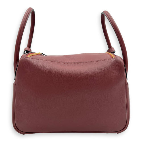 Lindy 26 Rouge sellier Shoulder Bag in Swift, Gold hardware
