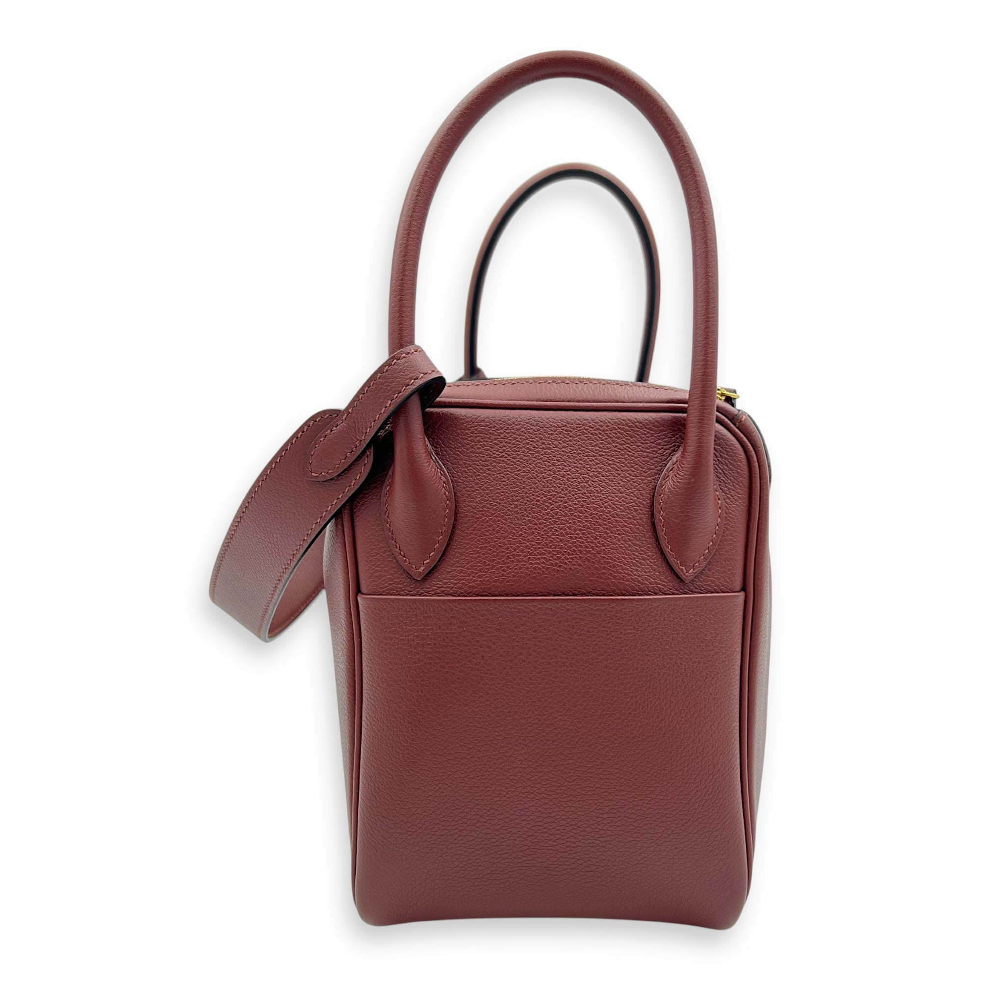 Lindy 26 Rouge sellier Shoulder Bag in Swift, Gold hardware