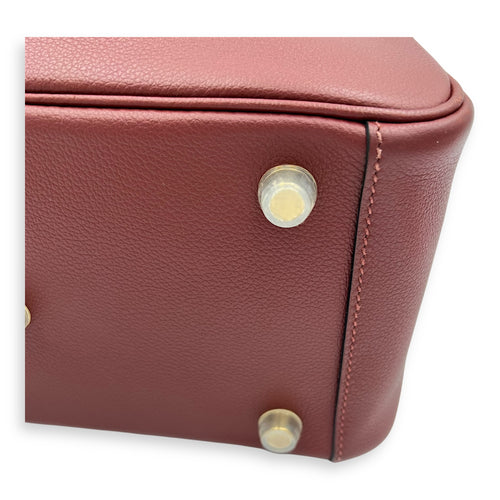 Lindy 26 Rouge sellier Shoulder Bag in Swift, Gold hardware