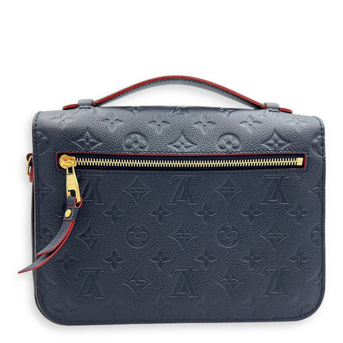 Metis Crossbody Bag Blue in Empreinte Leather, Gold hardware
