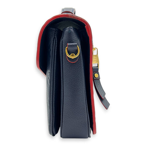 Metis Crossbody Bag Blue in Empreinte Leather, Gold hardware