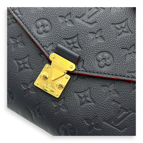 Metis Crossbody Bag Blue in Empreinte Leather, Gold hardware