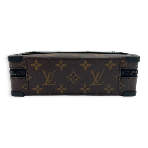 Soft Trunk Handle Shoulder Bag Brown in Monogram Coated Canvas, Black hardware