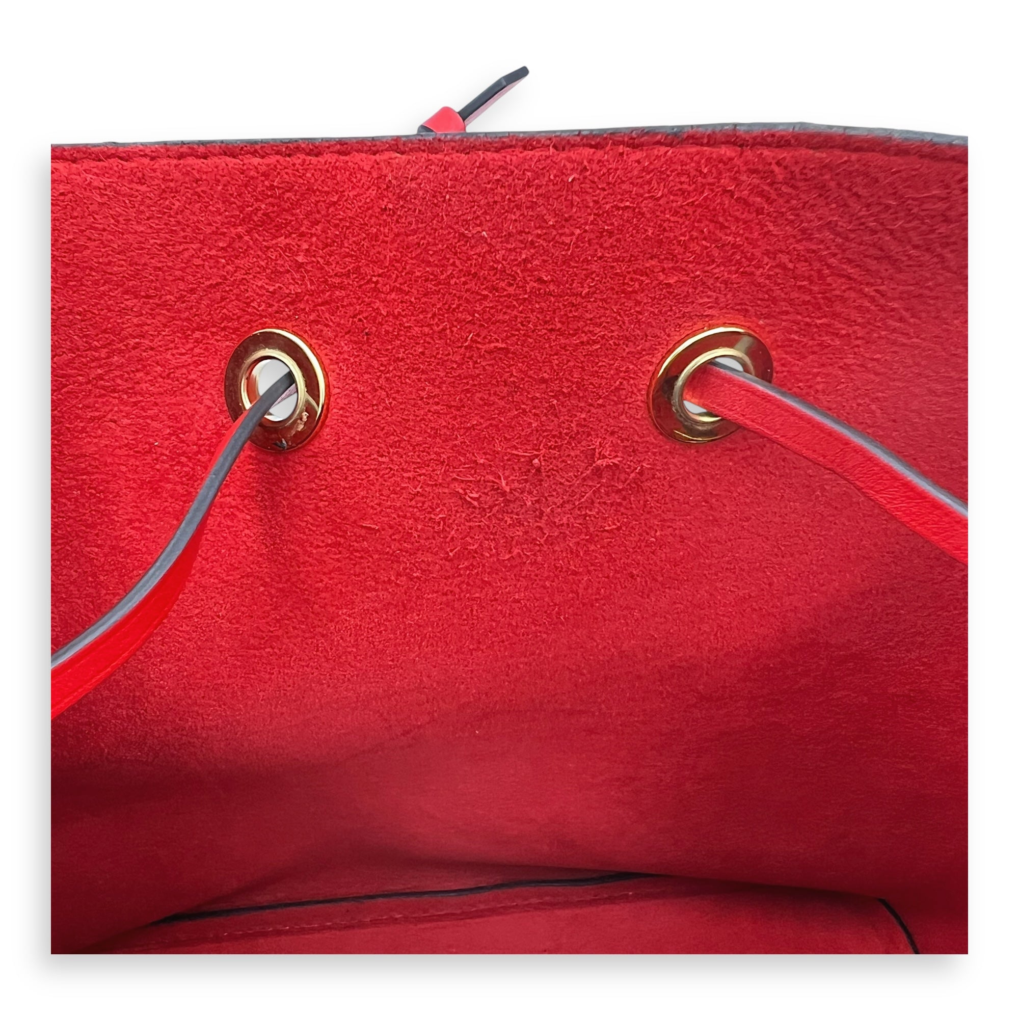 NeoNoe MM Brown Bucket Bag in Monogram Coated Canvas, Gold hardware