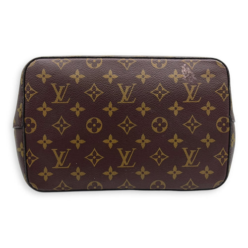 NeoNoe MM Brown Bucket Bag in Monogram Coated Canvas, Gold hardware