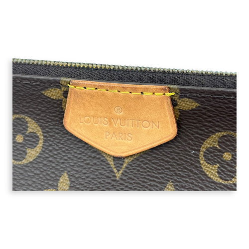 Multi-Pochette Accessoires Crossbody Bag Brown in Monogram Coated Canvas, Gold hardware