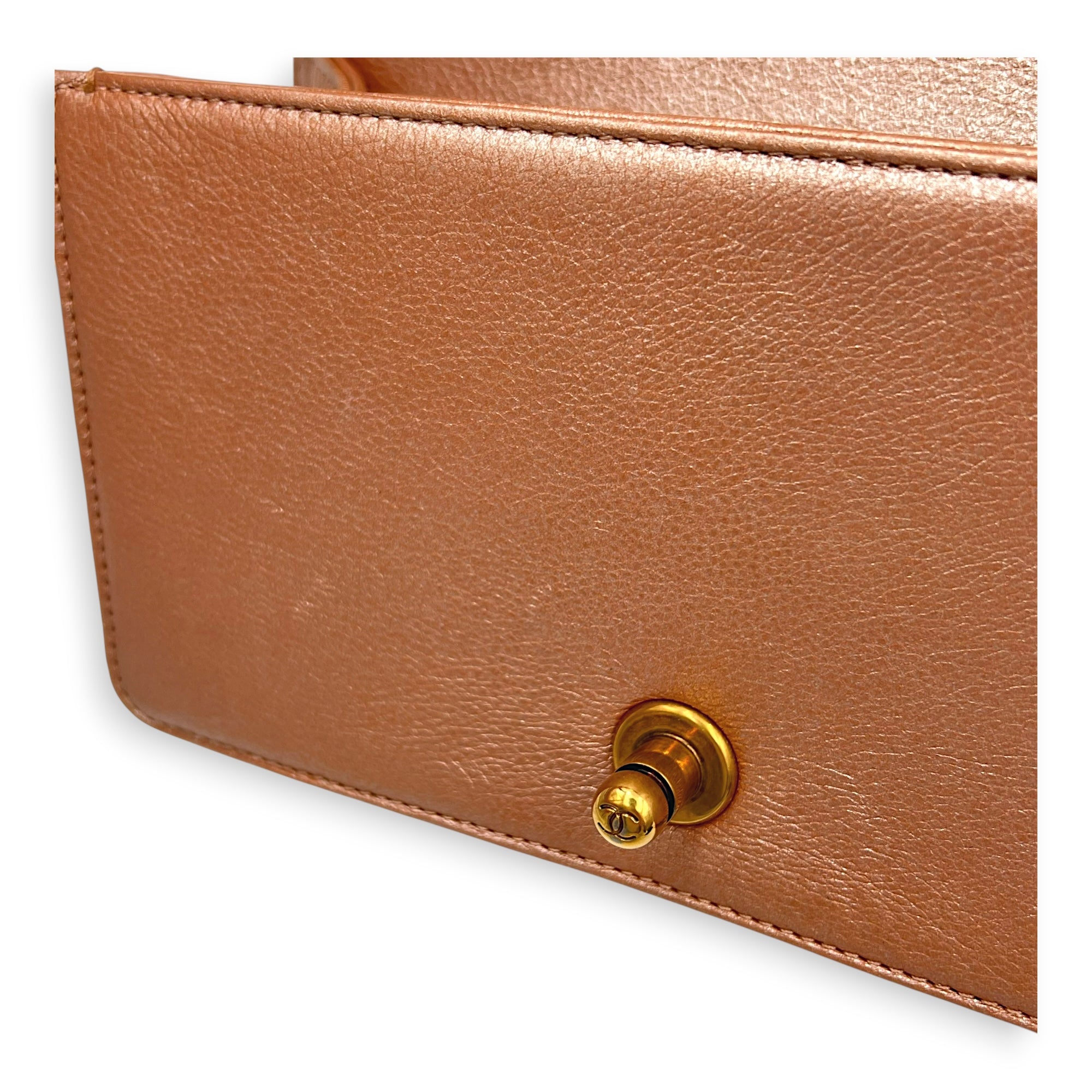 Boy Small Rose Gold Shoulder Bag in Calfskin, Gold hardware