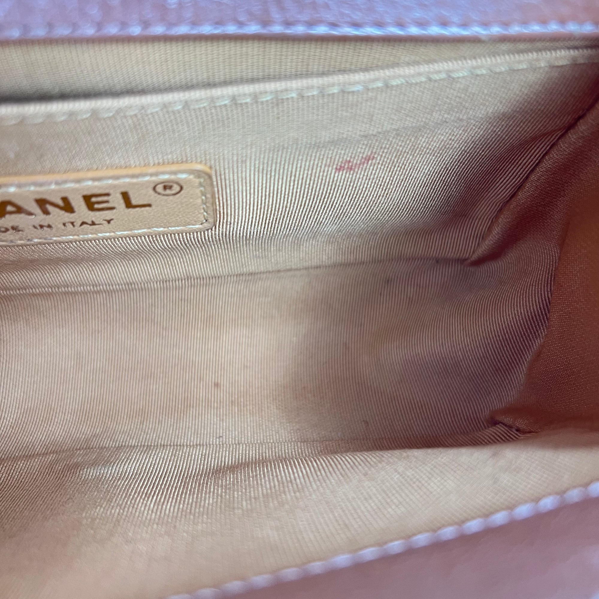 Boy Small Rose Gold Shoulder Bag in Calfskin, Gold hardware