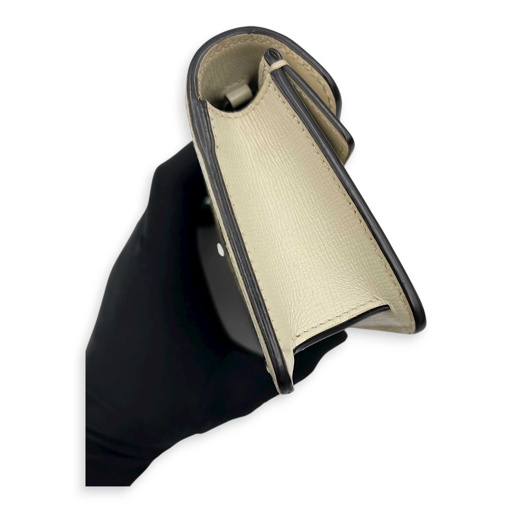 Dionysus Super Mini Beige Crossbody Bag in Python Leather, Ruthenium hardware