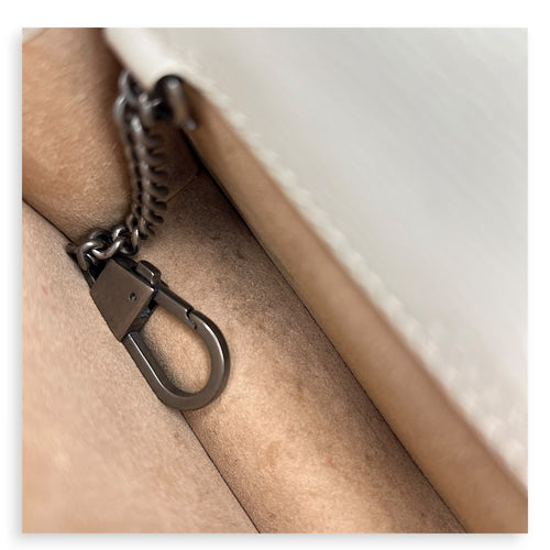 Dionysus Super Mini Beige Crossbody Bag in Python Leather, Ruthenium hardware