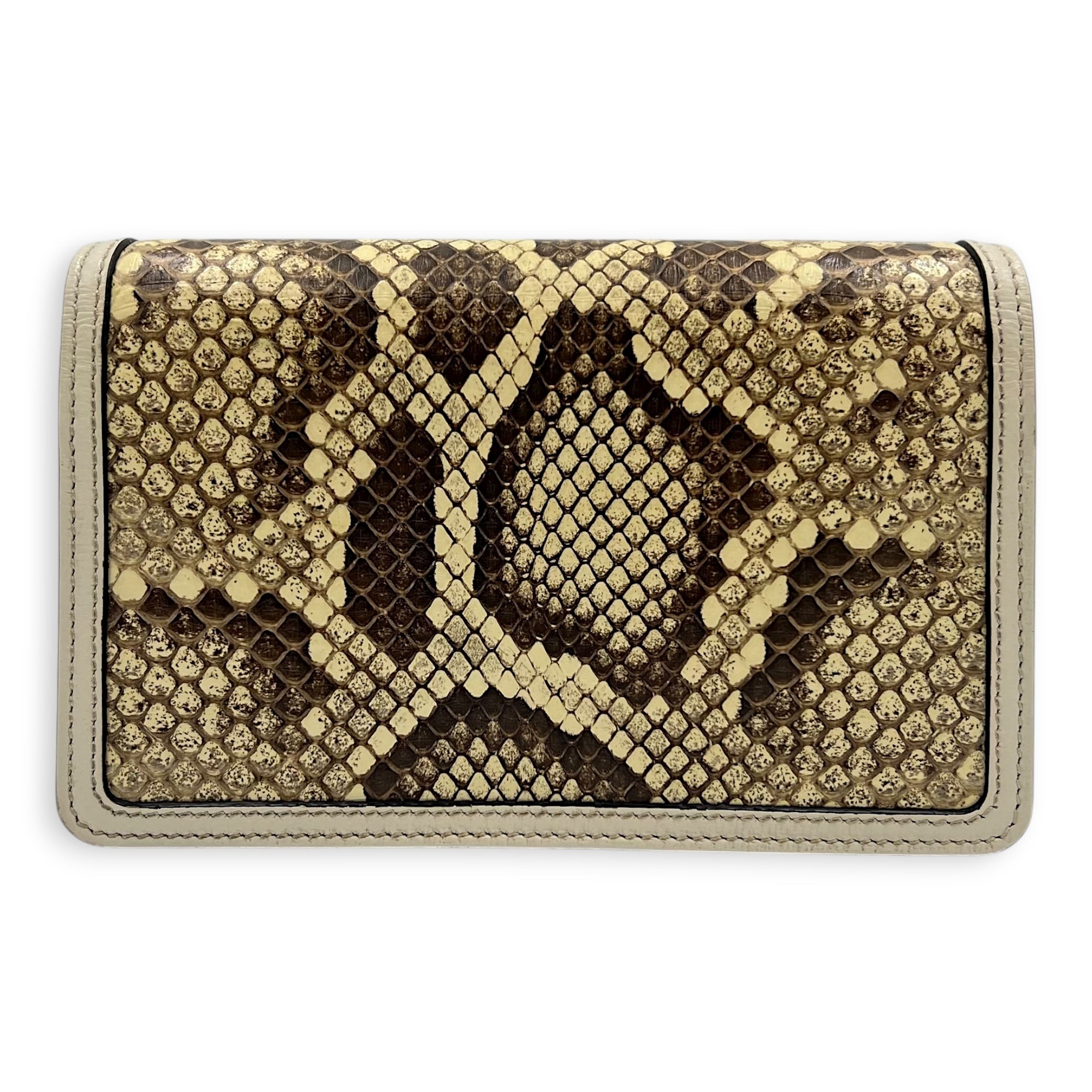 Dionysus Super Mini Beige Crossbody Bag in Python Leather, Ruthenium hardware