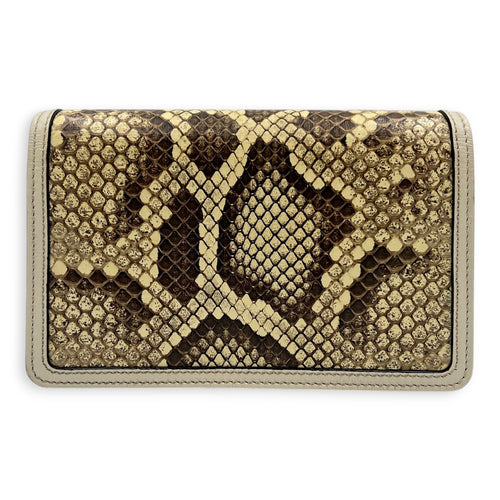 Dionysus Super Mini Beige Crossbody Bag in Python Leather, Ruthenium hardware