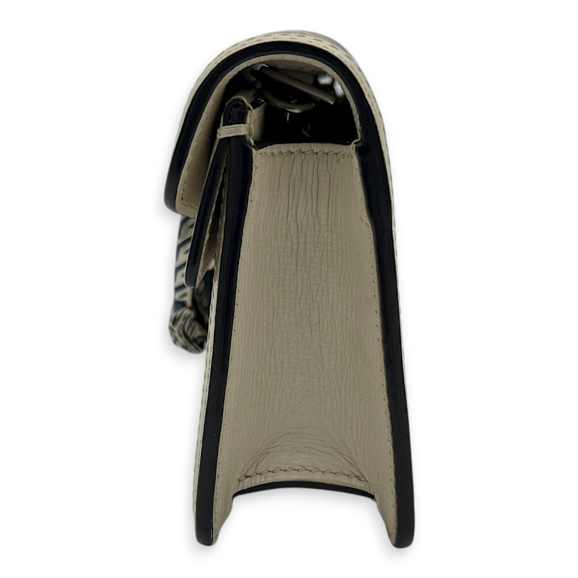 Dionysus Super Mini Beige Crossbody Bag in Python Leather, Ruthenium hardware