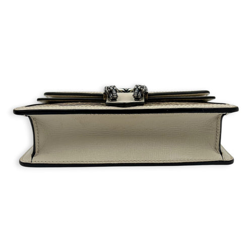 Dionysus Super Mini Beige Crossbody Bag in Python Leather, Ruthenium hardware