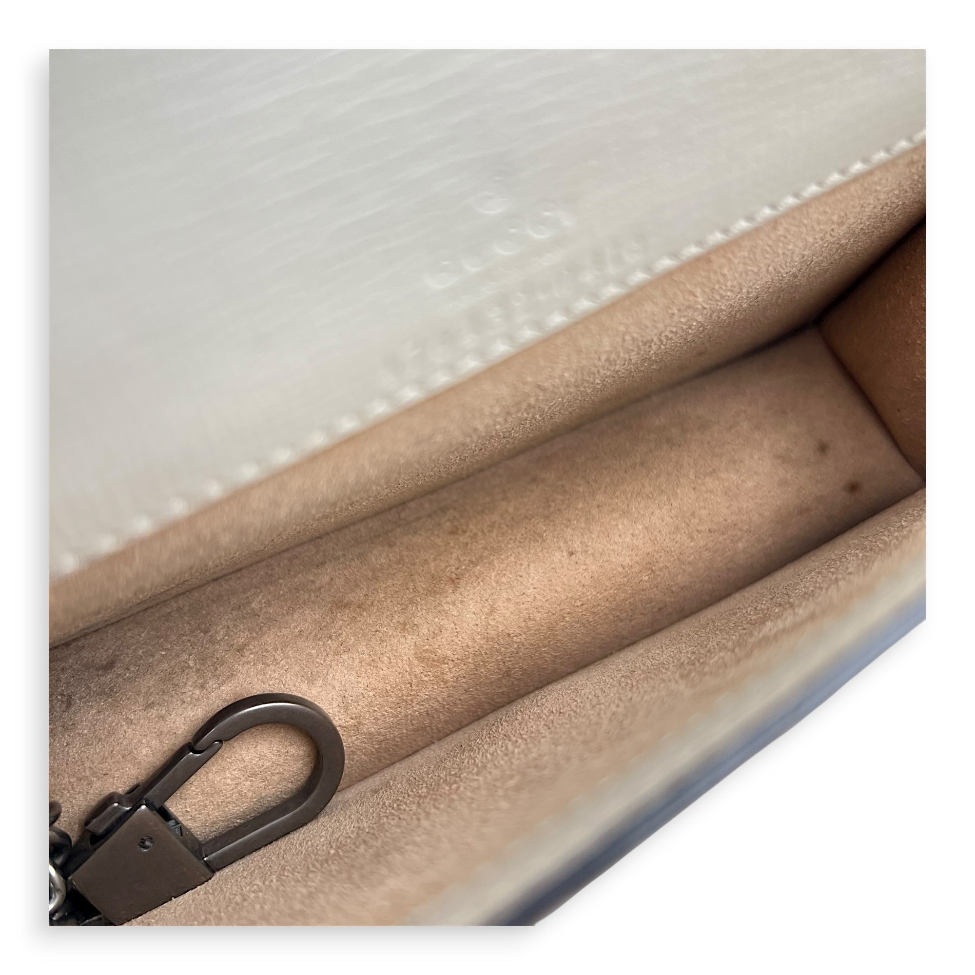 Dionysus Super Mini Beige Crossbody Bag in Python Leather, Ruthenium hardware