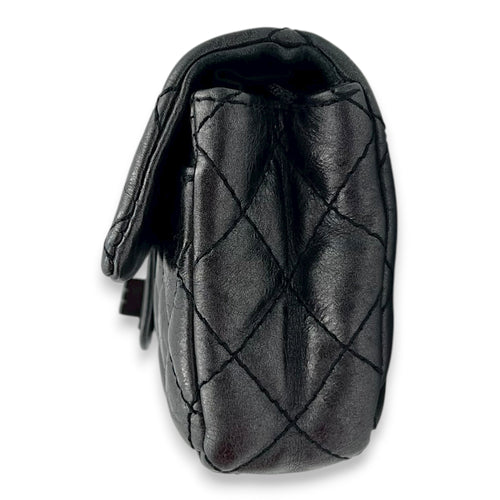 2.55 Grey Clutch in Calfskin, Black hardware