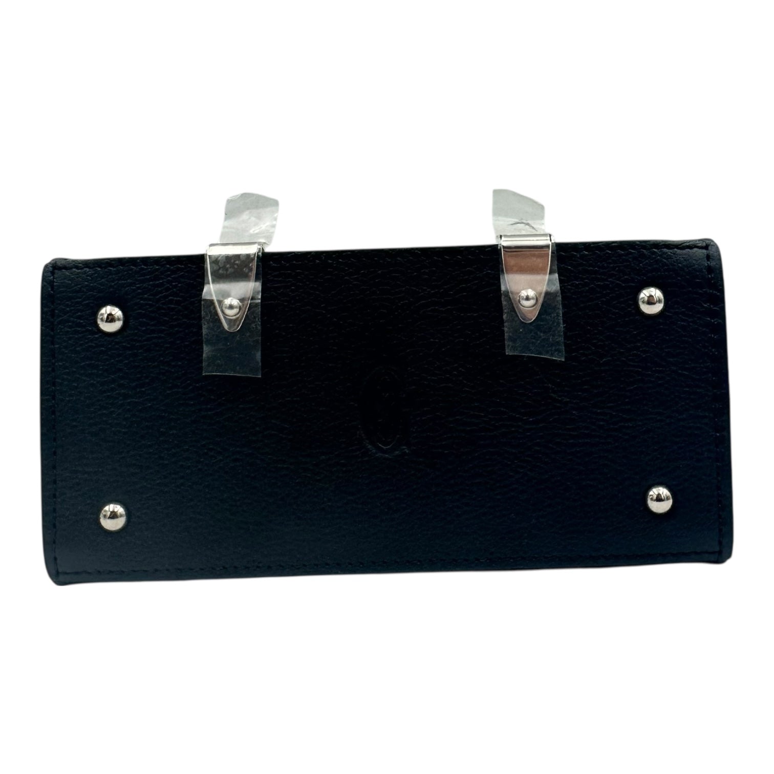 Saigon Nano Black Top Handle Bag in Coated Canvas, Silver hardware