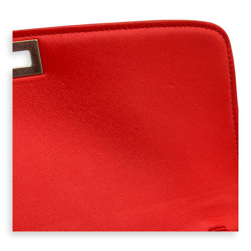 Box Medium Red Shoulder Bag in Patent Leather, Silver hardware