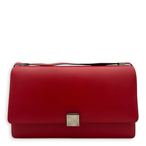 Medium Case Shoulder Bag Red in Calfskin, Silver hardware