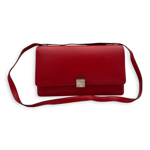 Medium Case Shoulder Bag Red in Calfskin, Silver hardware