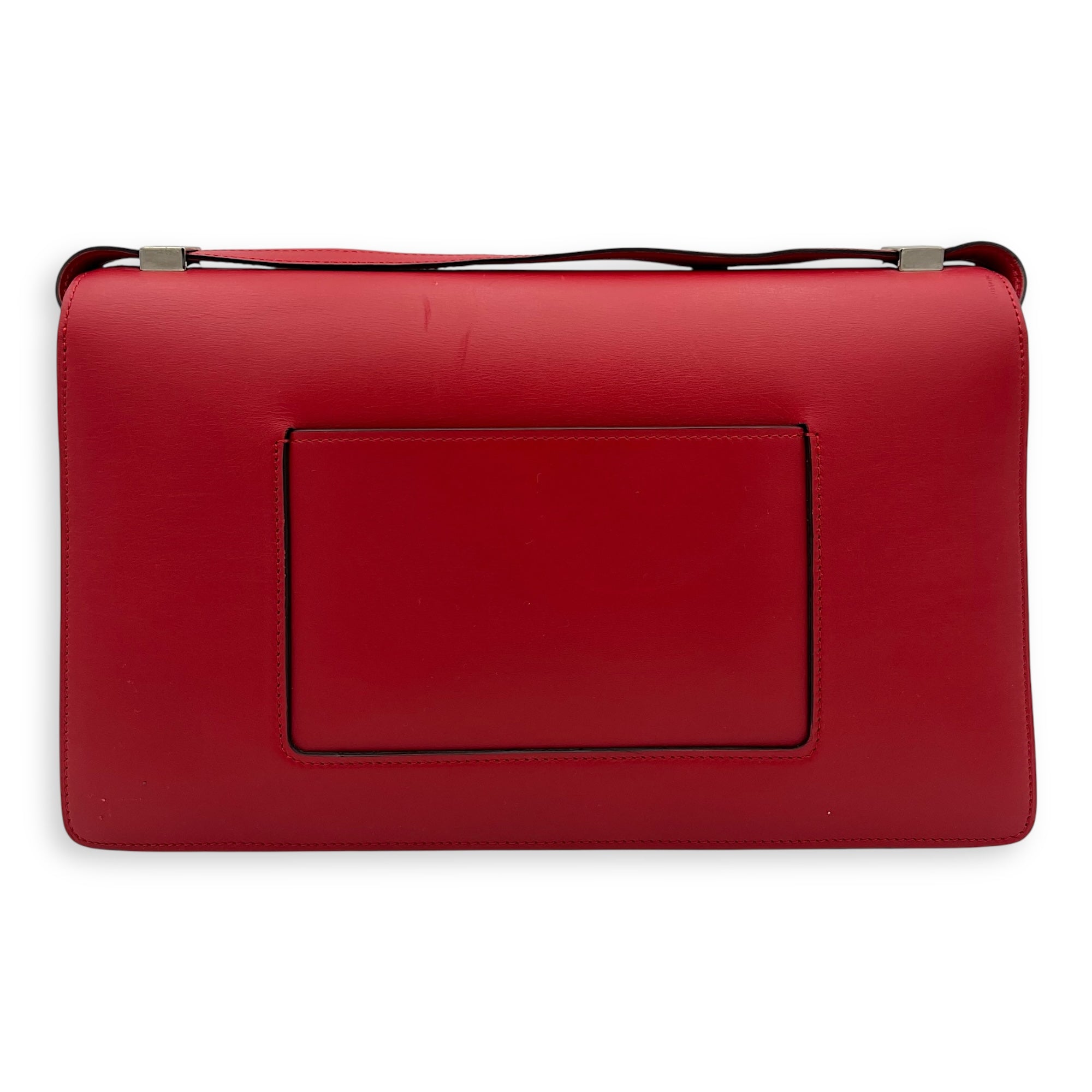 Medium Case Shoulder Bag Red in Calfskin, Silver hardware