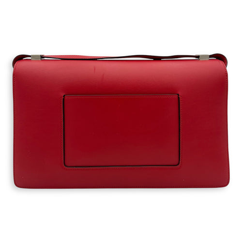 Medium Case Shoulder Bag Red in Calfskin, Silver hardware