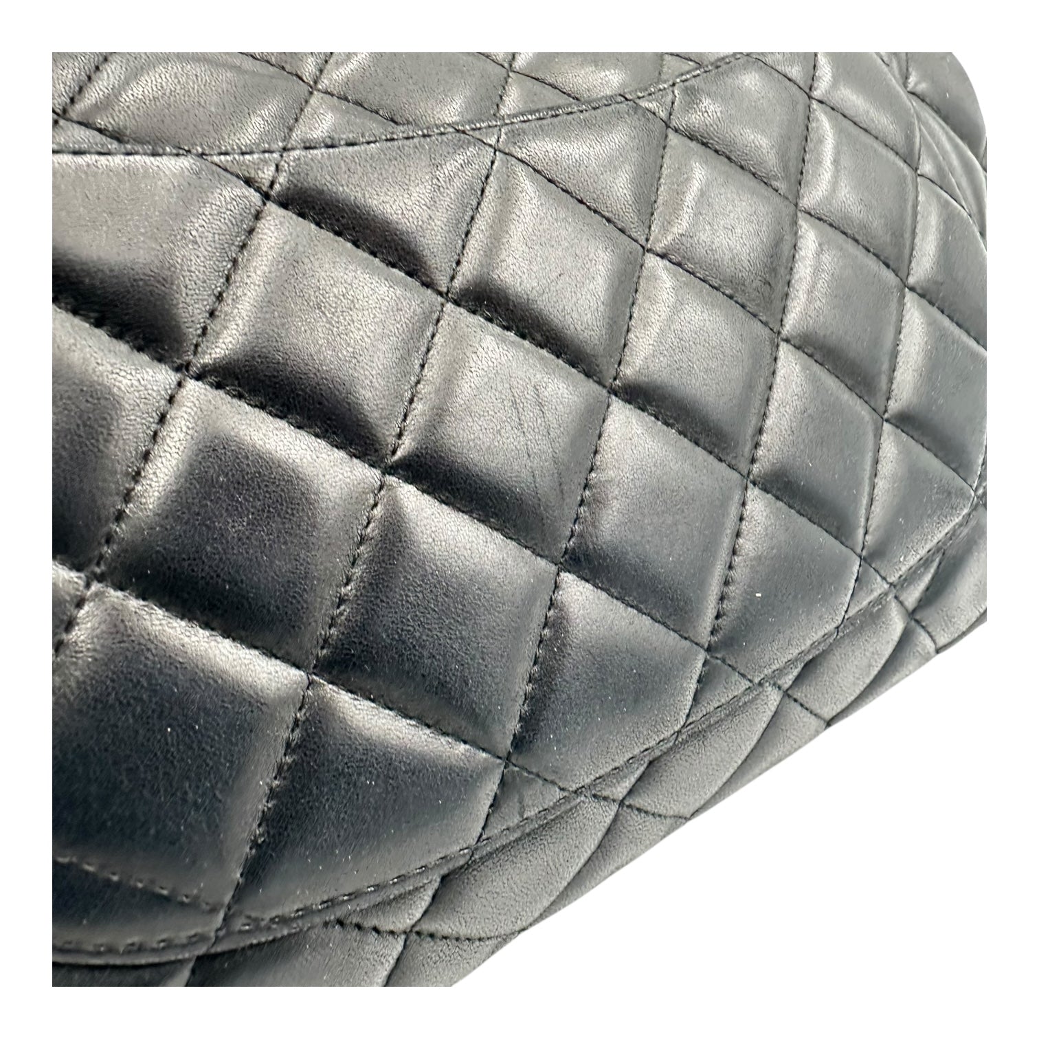 Classic Shoulder Bag Maxi Black in Lambskin, Silver hardware