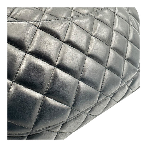 Classic Shoulder Bag Maxi Black in Lambskin, Silver hardware