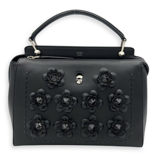 DotCom Top Handle Bag Black in Calfskin, Silver hardware