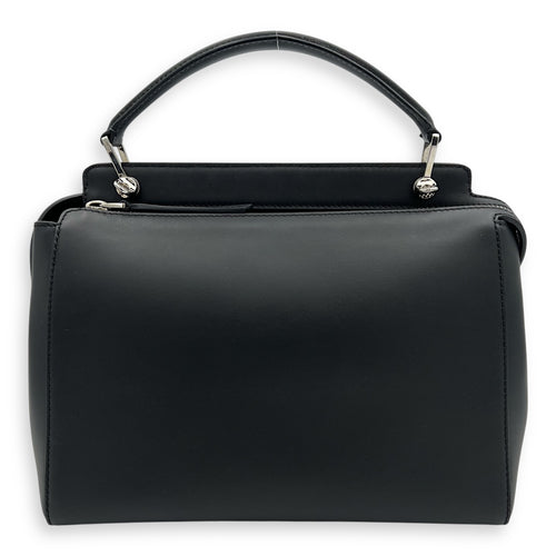 DotCom Top Handle Bag Black in Calfskin, Silver hardware