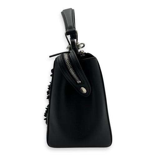 DotCom Top Handle Bag Black in Calfskin, Silver hardware