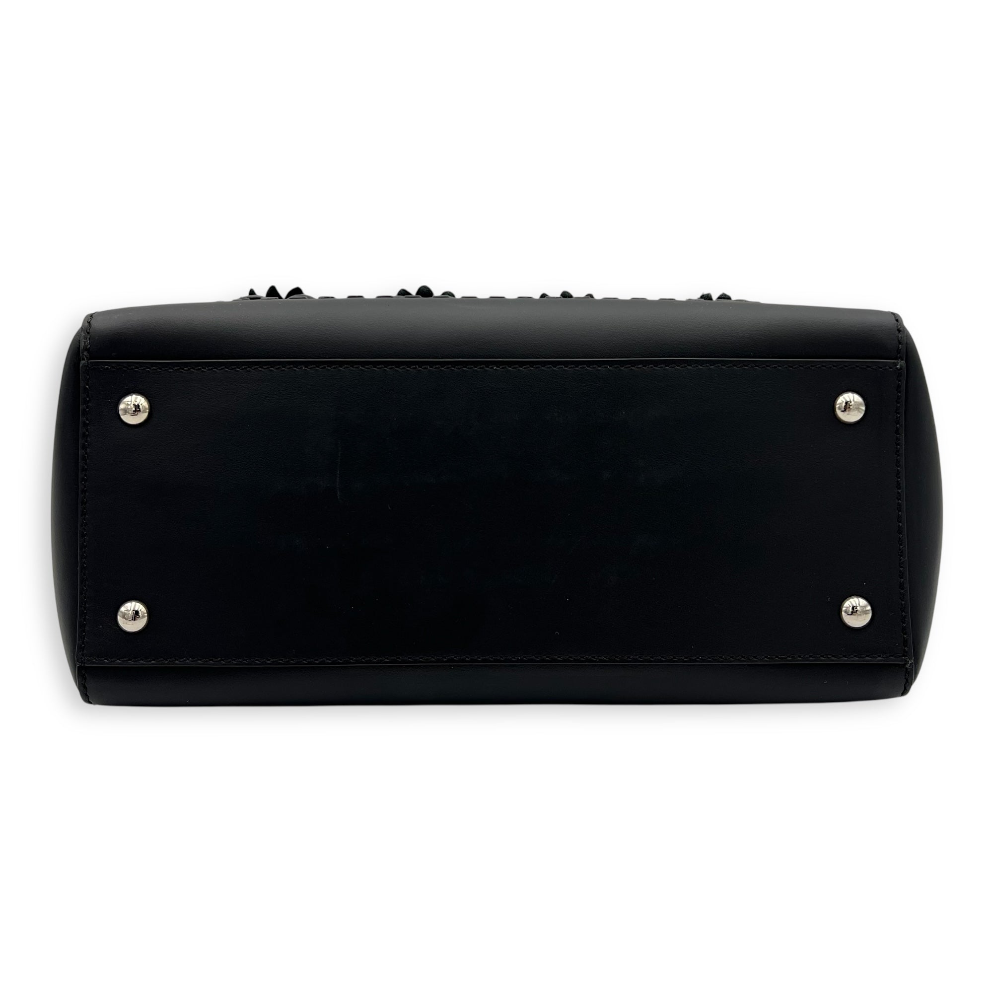 DotCom Top Handle Bag Black in Calfskin, Silver hardware