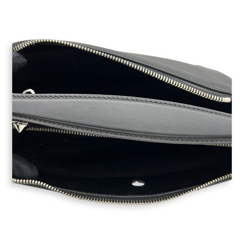 DotCom Top Handle Bag Black in Calfskin, Silver hardware