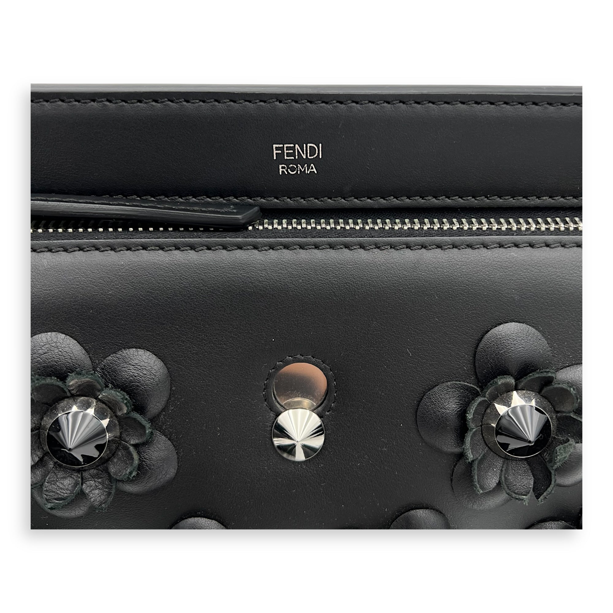 DotCom Top Handle Bag Black in Calfskin, Silver hardware