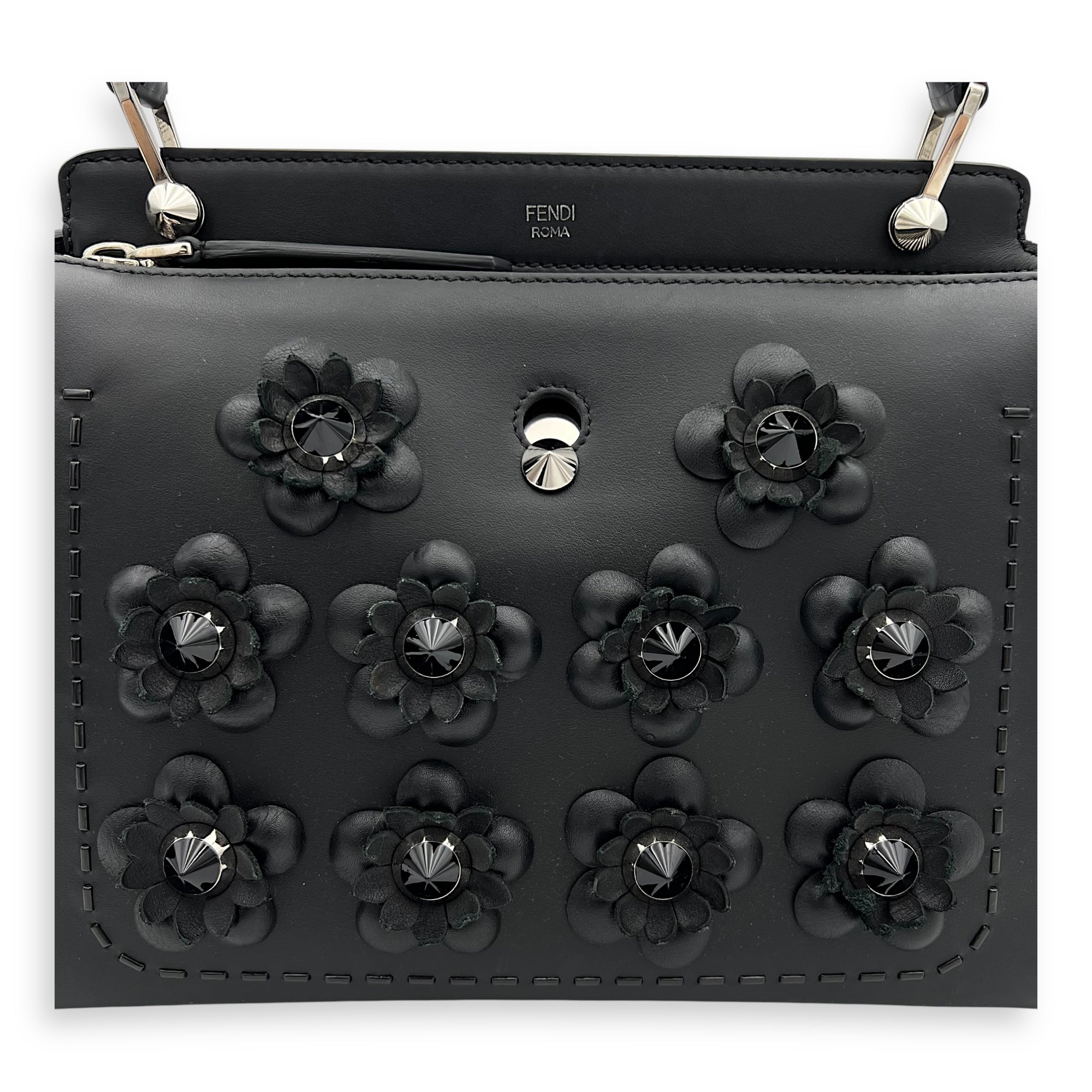 DotCom Top Handle Bag Black in Calfskin, Silver hardware