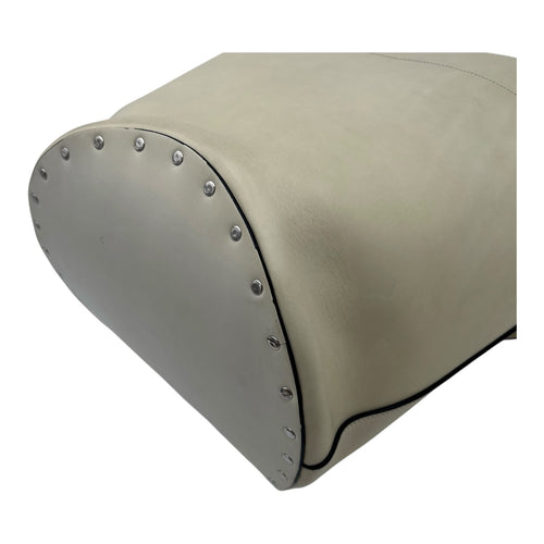 Biker Bucket Bag White in Calfskin, Silver hardware