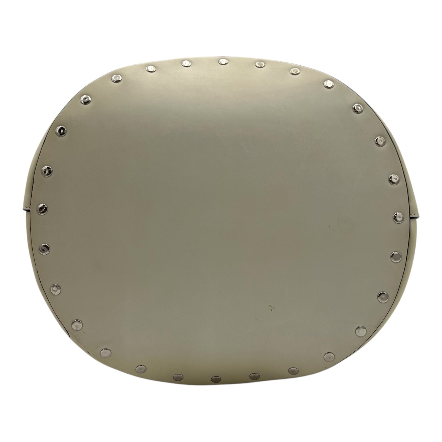 Biker Bucket Bag White in Calfskin, Silver hardware