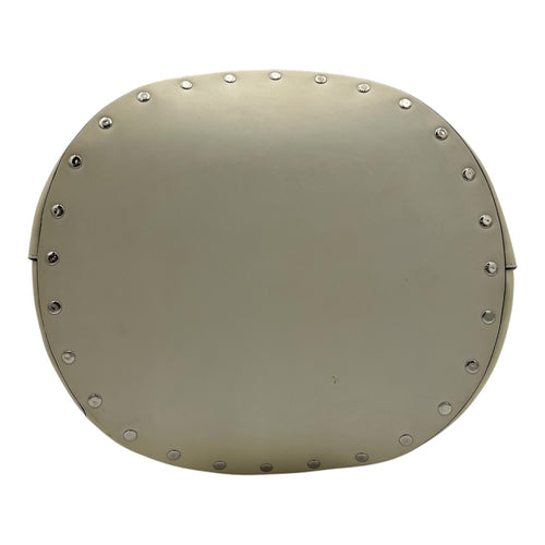 Biker Bucket Bag White in Calfskin, Silver hardware