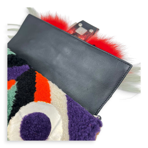 Baguette Shoulder Bag Multi-colour in Shearling, Silver hardware