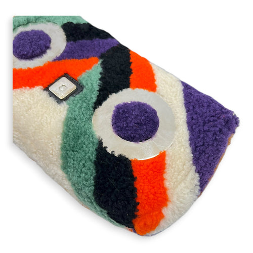 Baguette Shoulder Bag Multi-colour in Shearling, Silver hardware