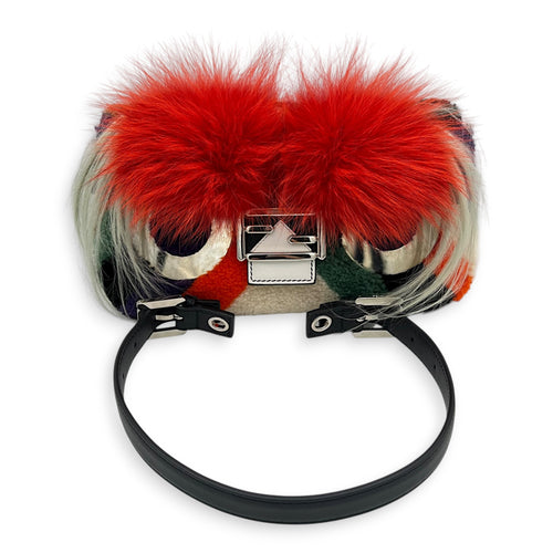 Baguette Shoulder Bag Multi-colour in Shearling, Silver hardware