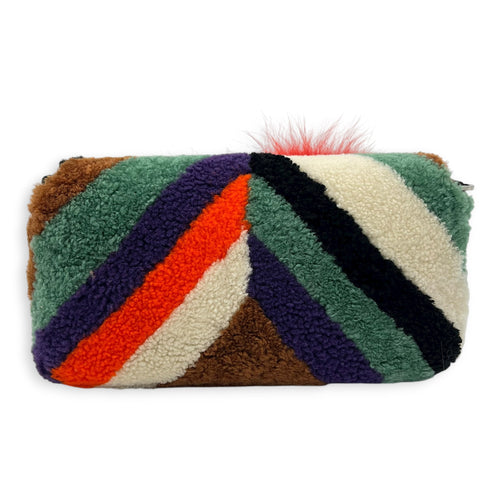 Baguette Shoulder Bag Multi-colour in Shearling, Silver hardware