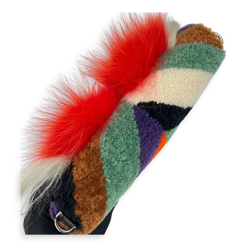 Baguette Shoulder Bag Multi-colour in Shearling, Silver hardware