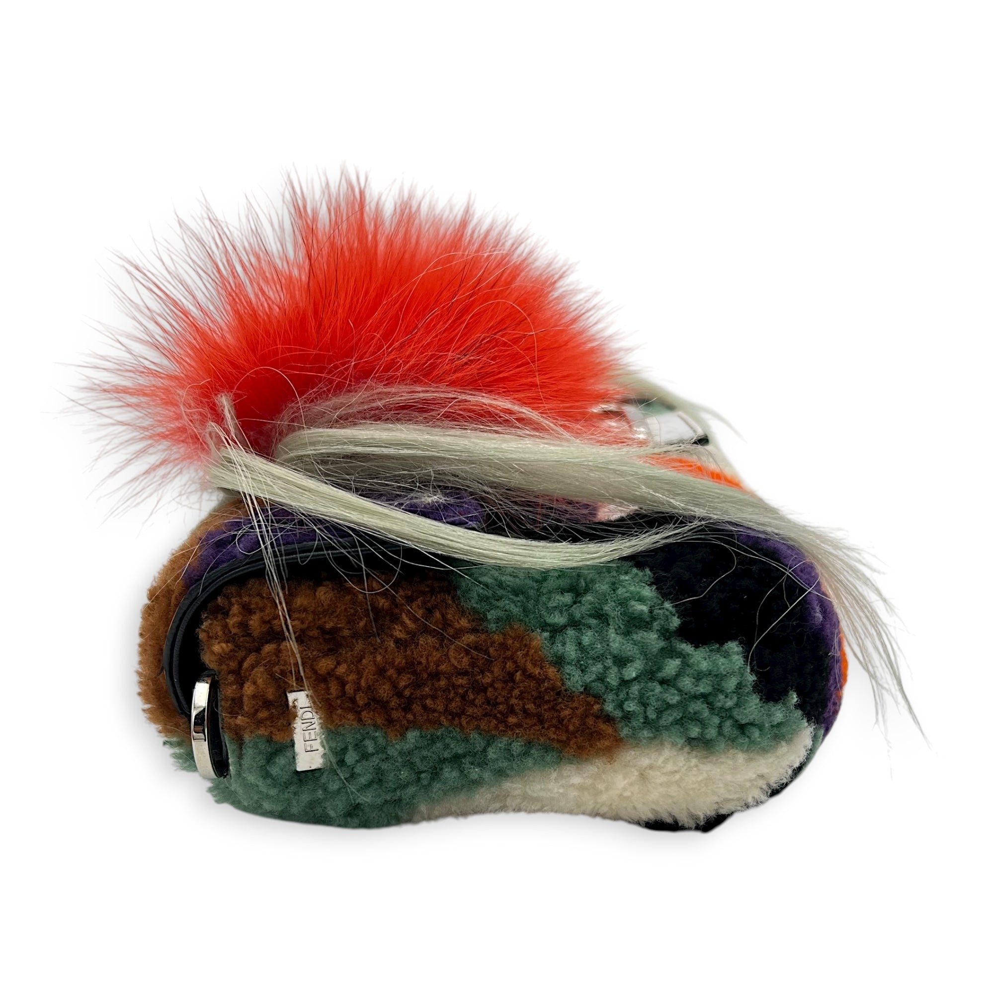 Baguette Shoulder Bag Multi-colour in Shearling, Silver hardware