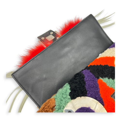 Baguette Shoulder Bag Multi-colour in Shearling, Silver hardware
