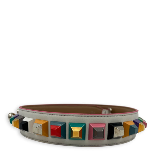 Studs Bag Strap White in Calfskin, Silver hardware