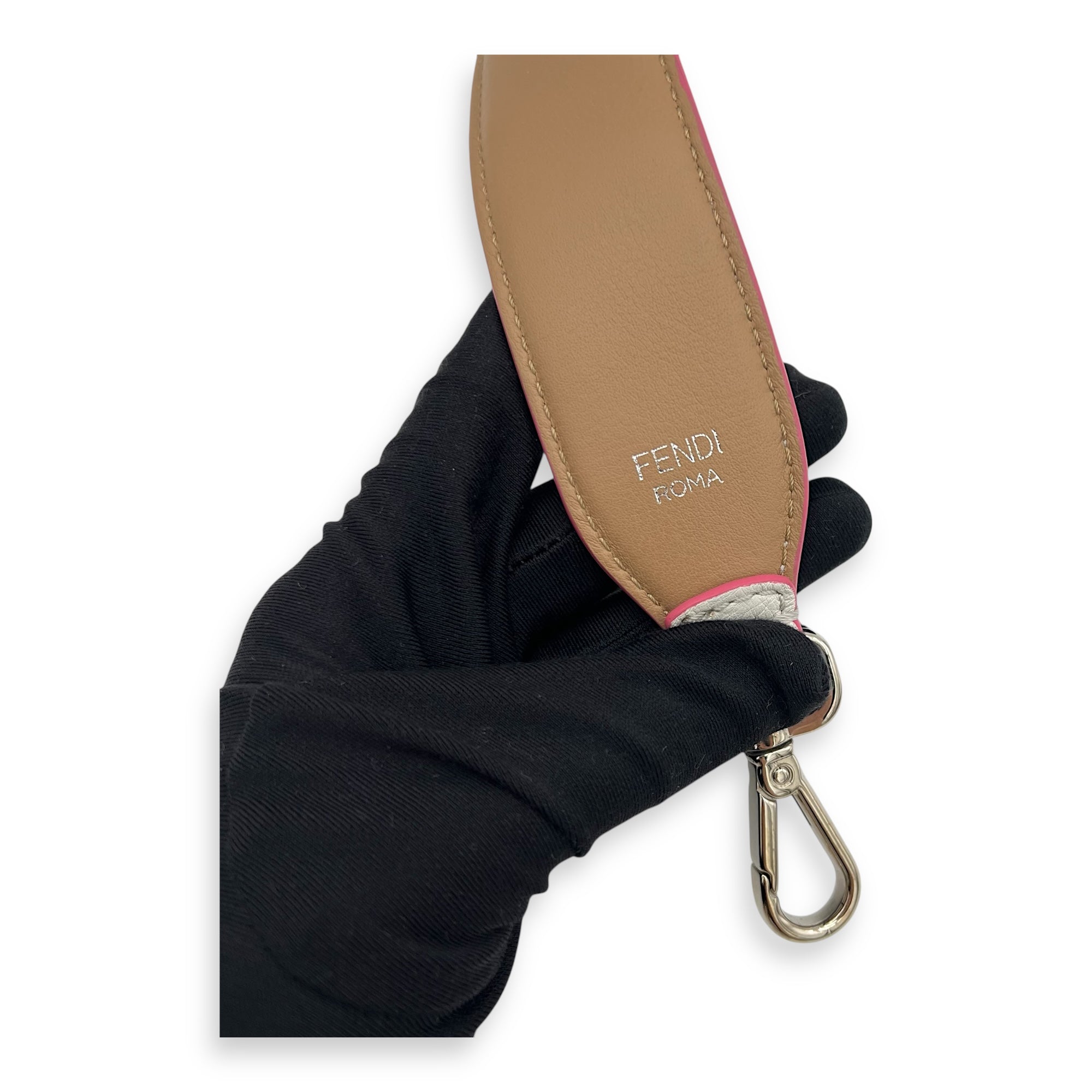 Studs Bag Strap White in Calfskin, Silver hardware