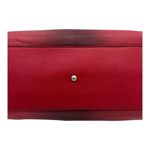 Peekaboo Top Handle Bag Red in Calfskin, Silver hardware