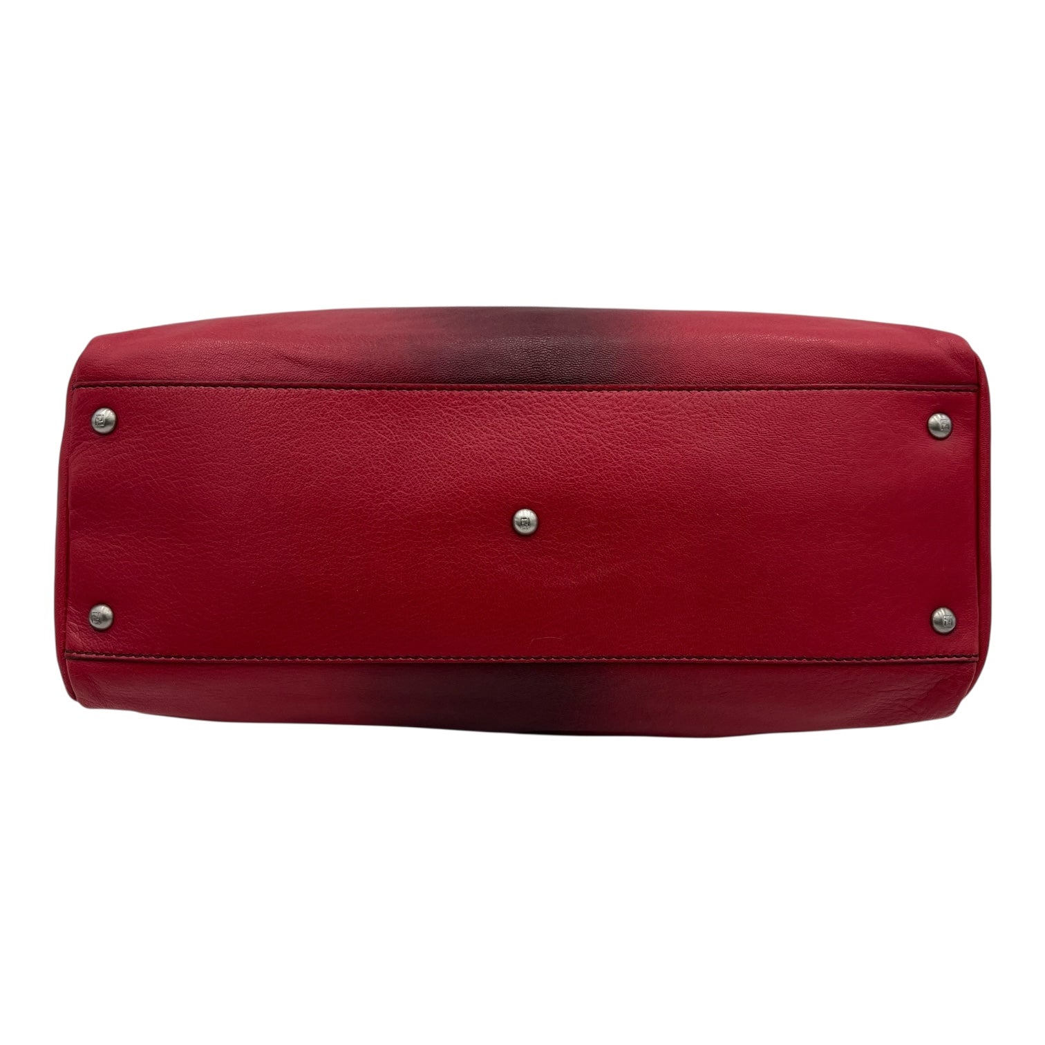 Peekaboo Top Handle Bag Red in Calfskin, Silver hardware